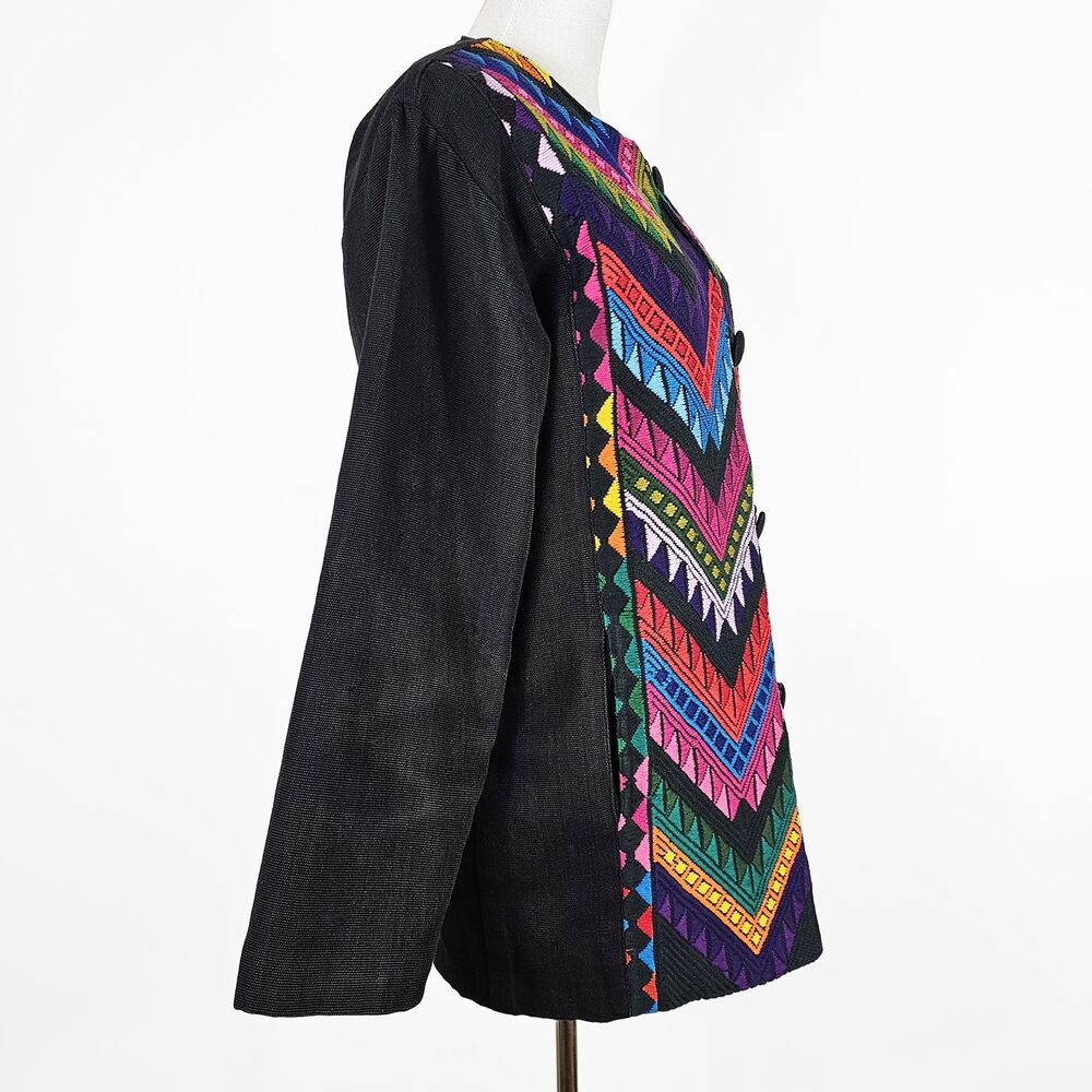 Vintage Guatemalan Handwoven art-to-wear Large Jacket Products by Curtis Porter - Picture 10 of 11